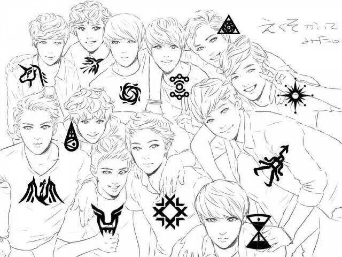 Группа EXO рисунки