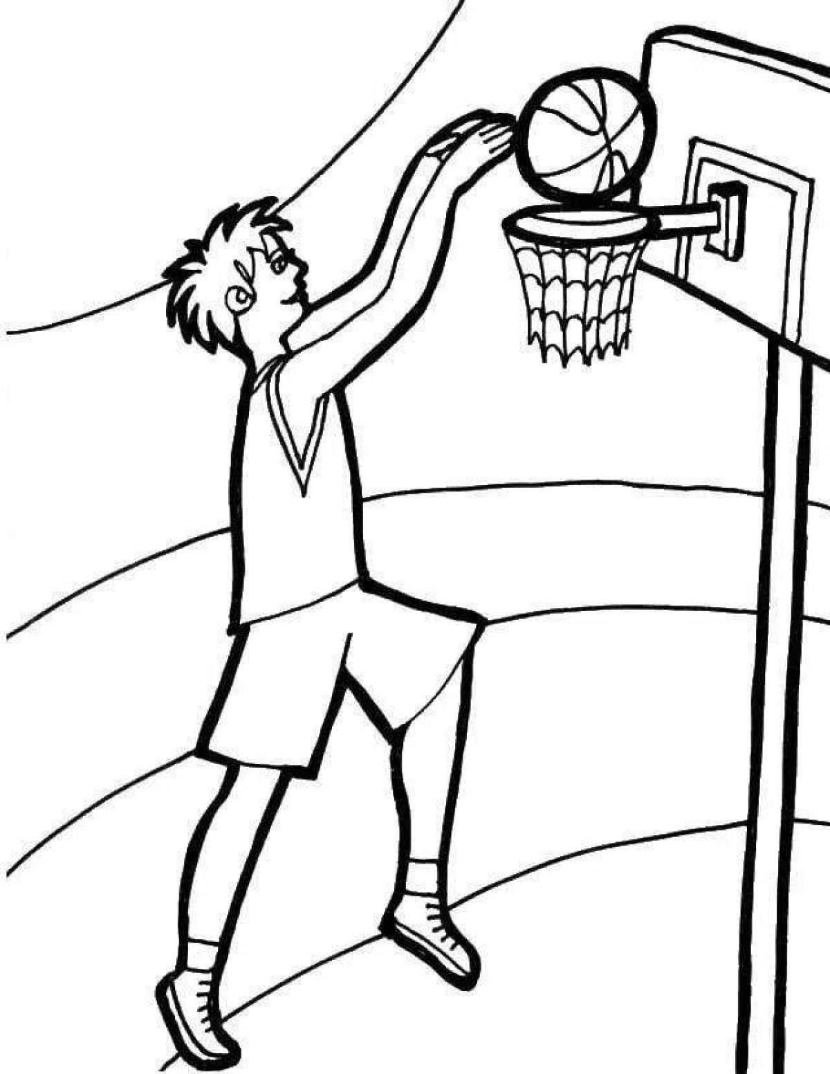 Баскетболист раскраска для детей
