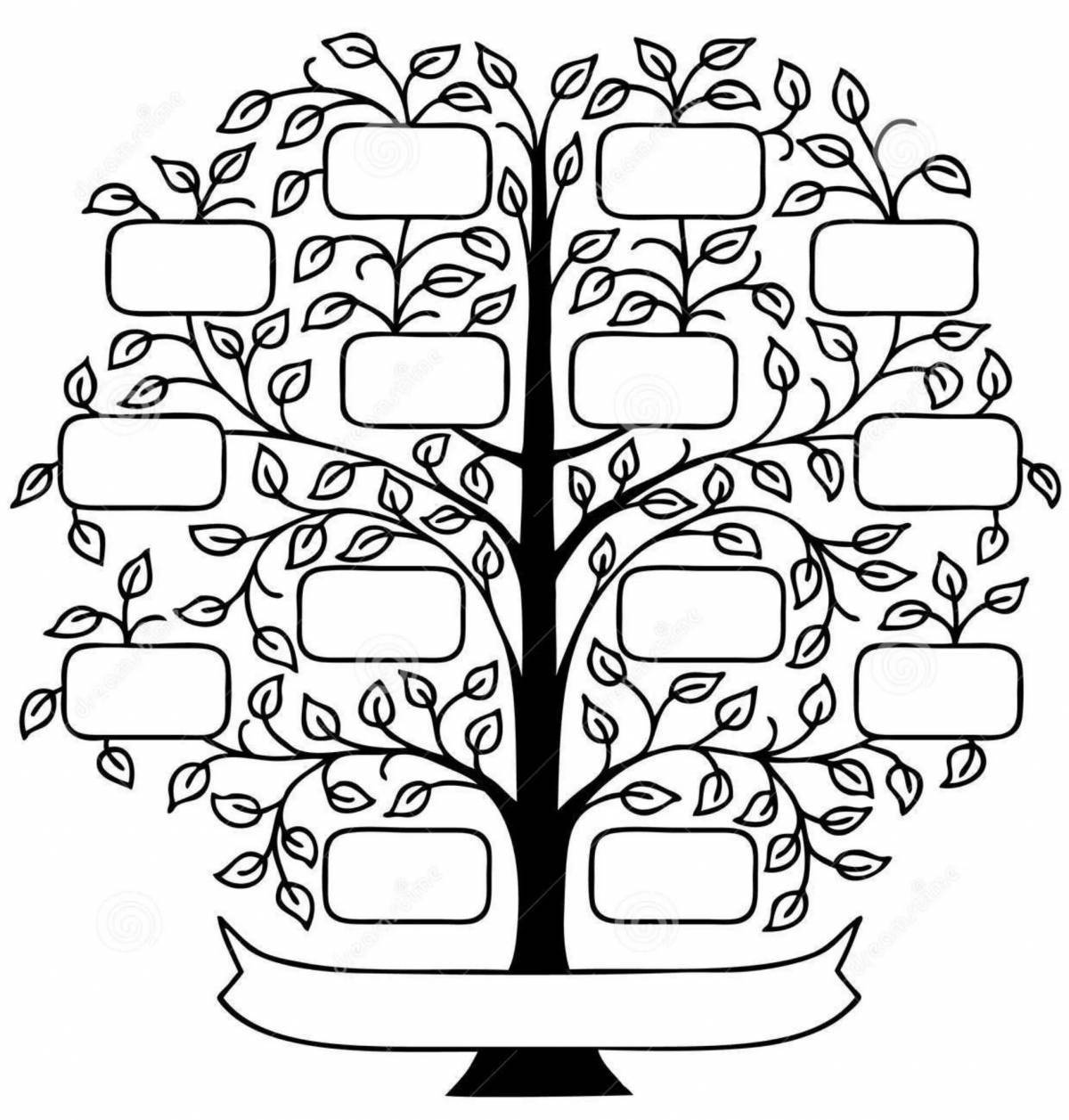 Генеалогическое дерево черно белое