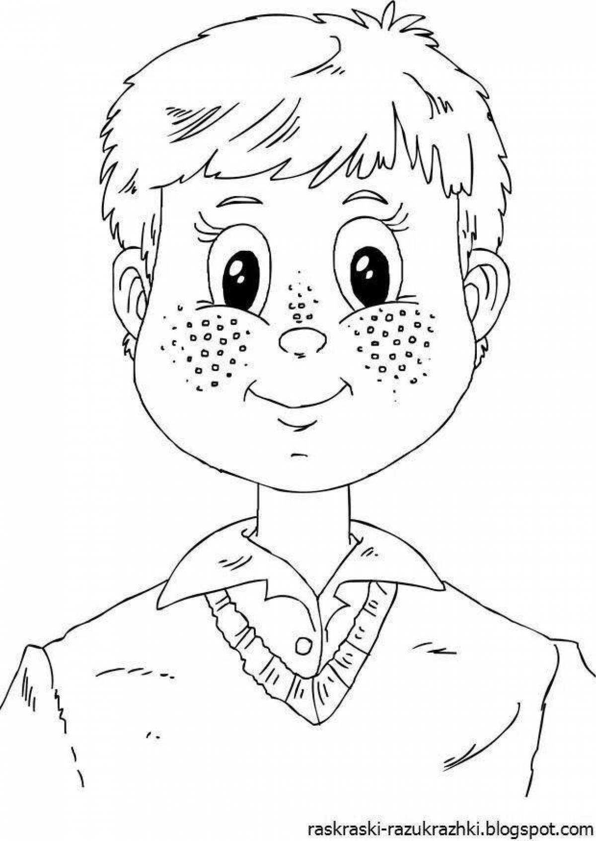 Fun coloring of the boy's face