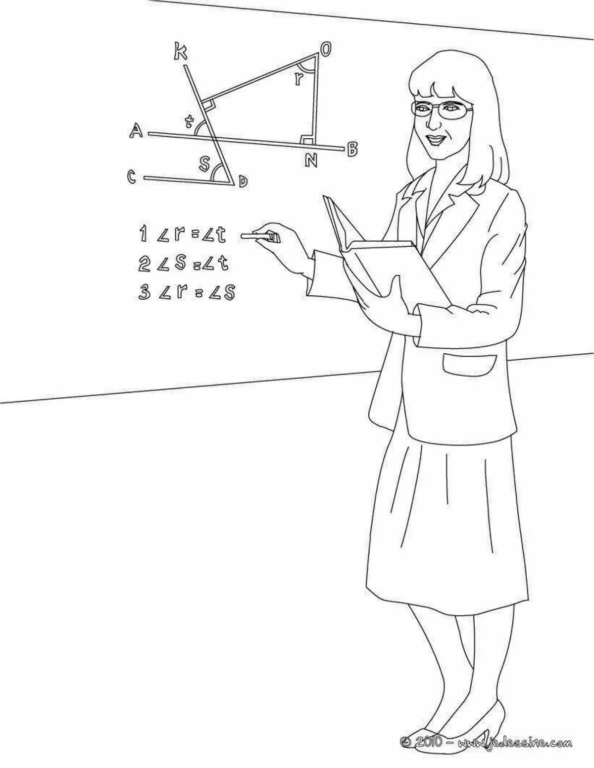Passionate teacher coloring page