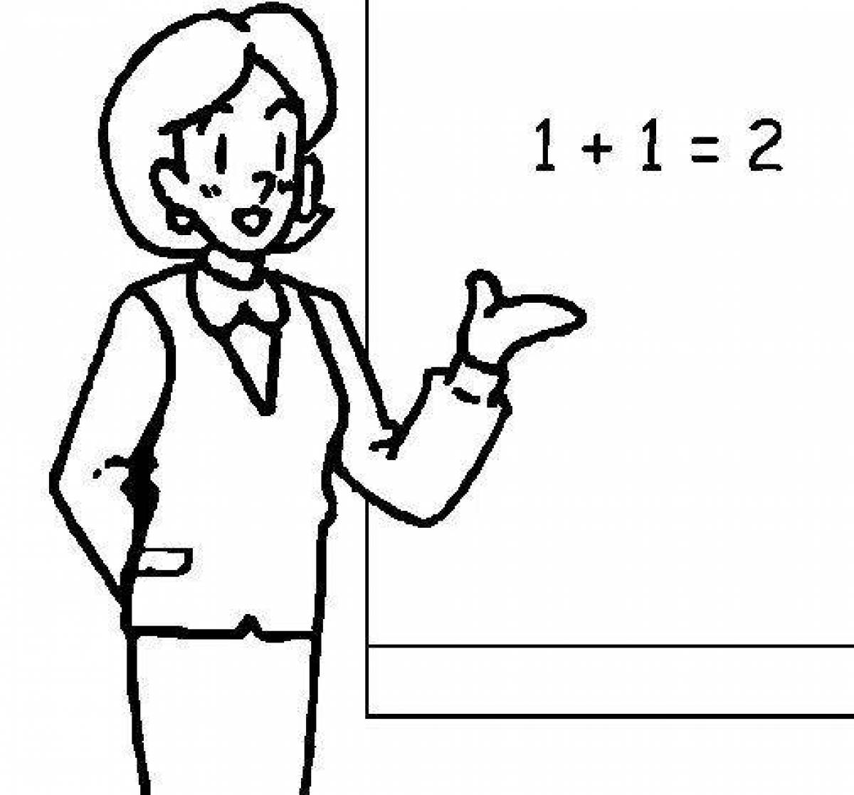 Disciplined teacher coloring page