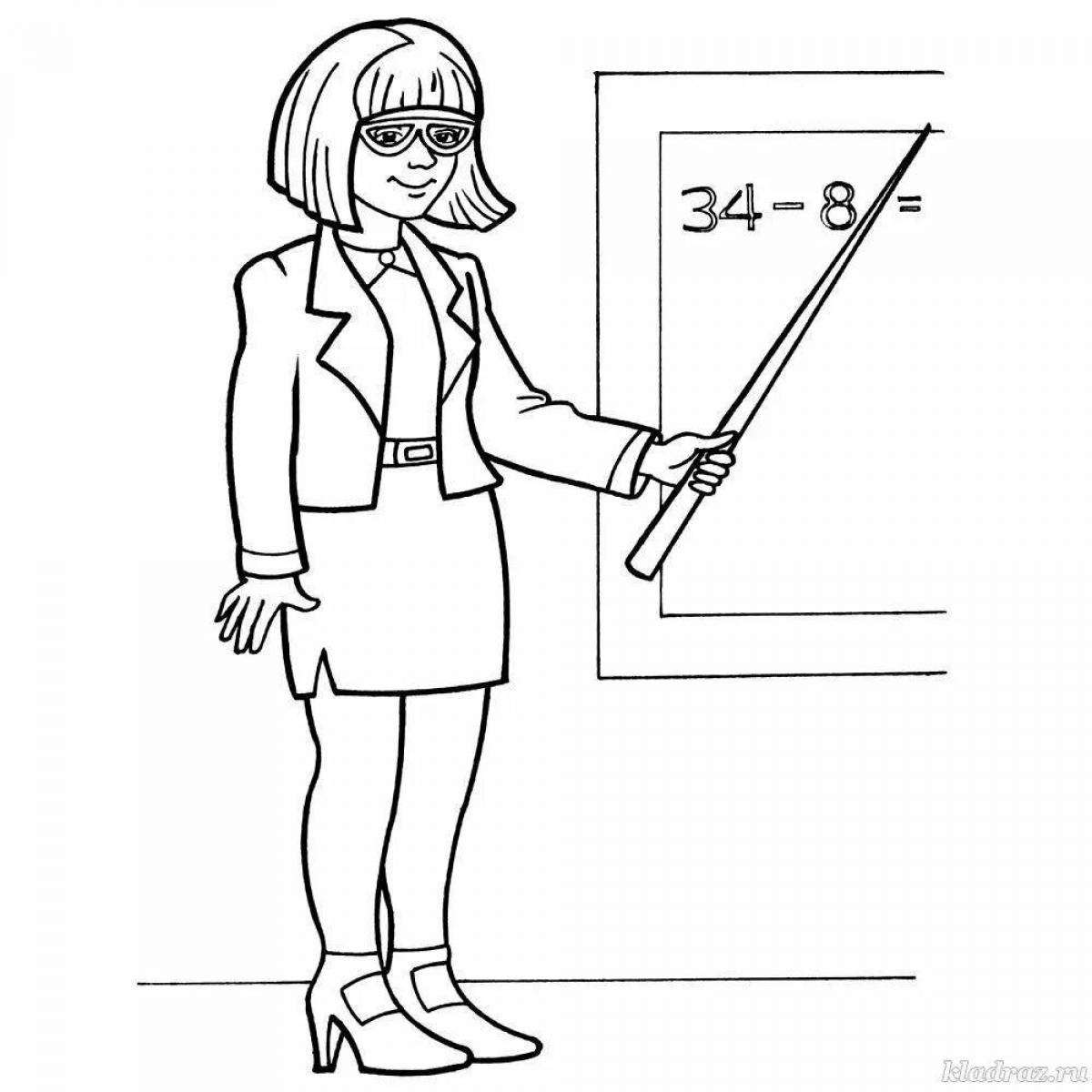 Generous teacher coloring page