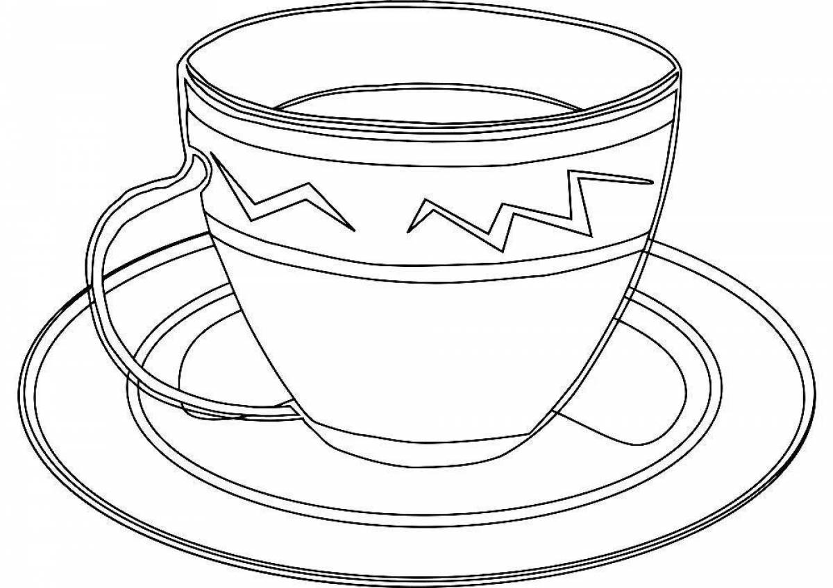 Glowing tea couple coloring page