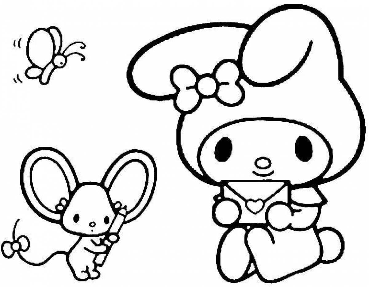 Colorful coloring page my melody
