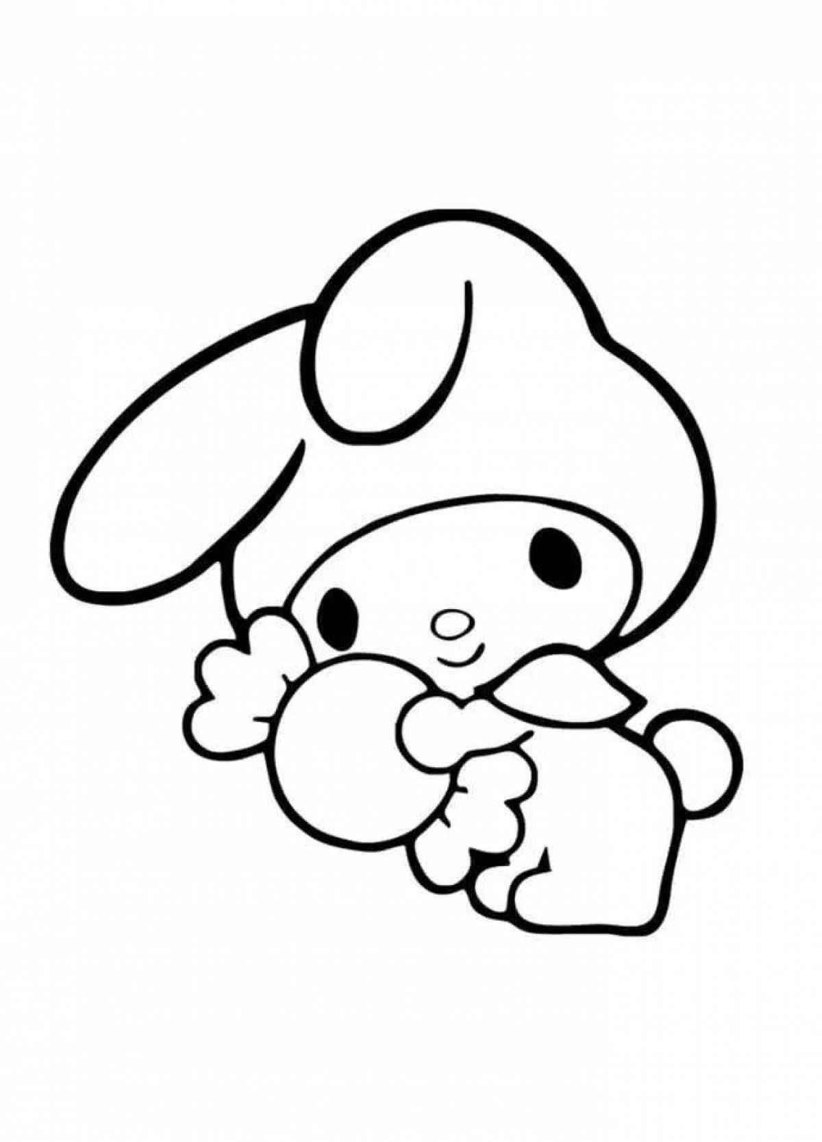 Funny my melody coloring page