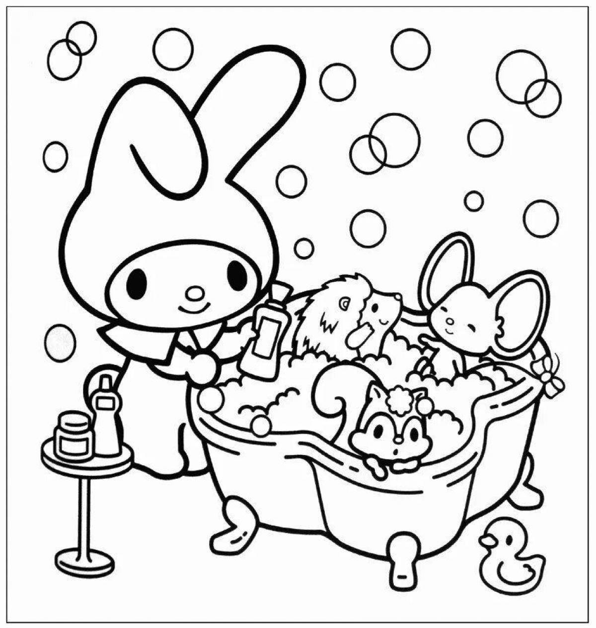 Ecstatic my melody coloring page