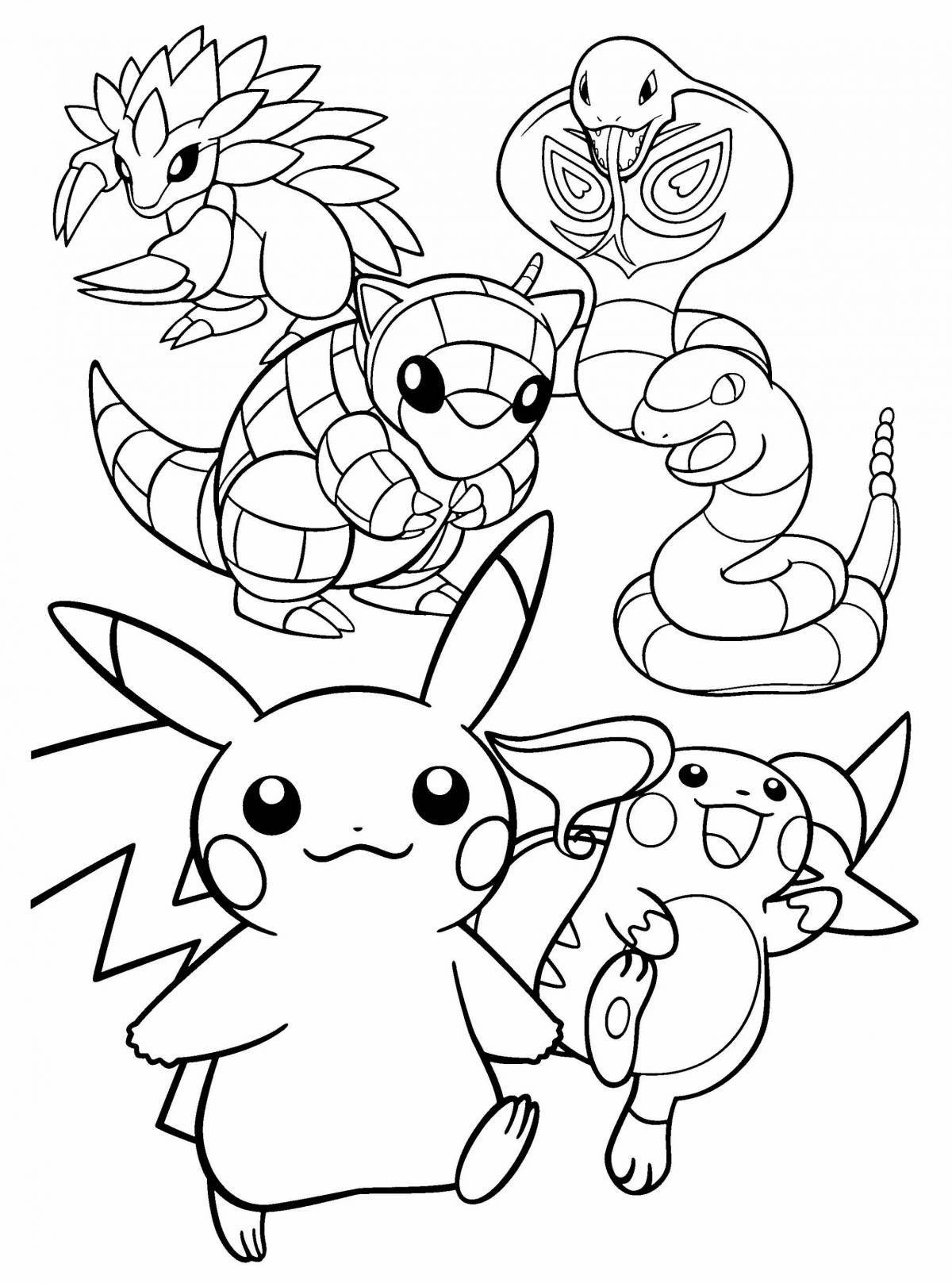 Playful coloring pokemon pictures