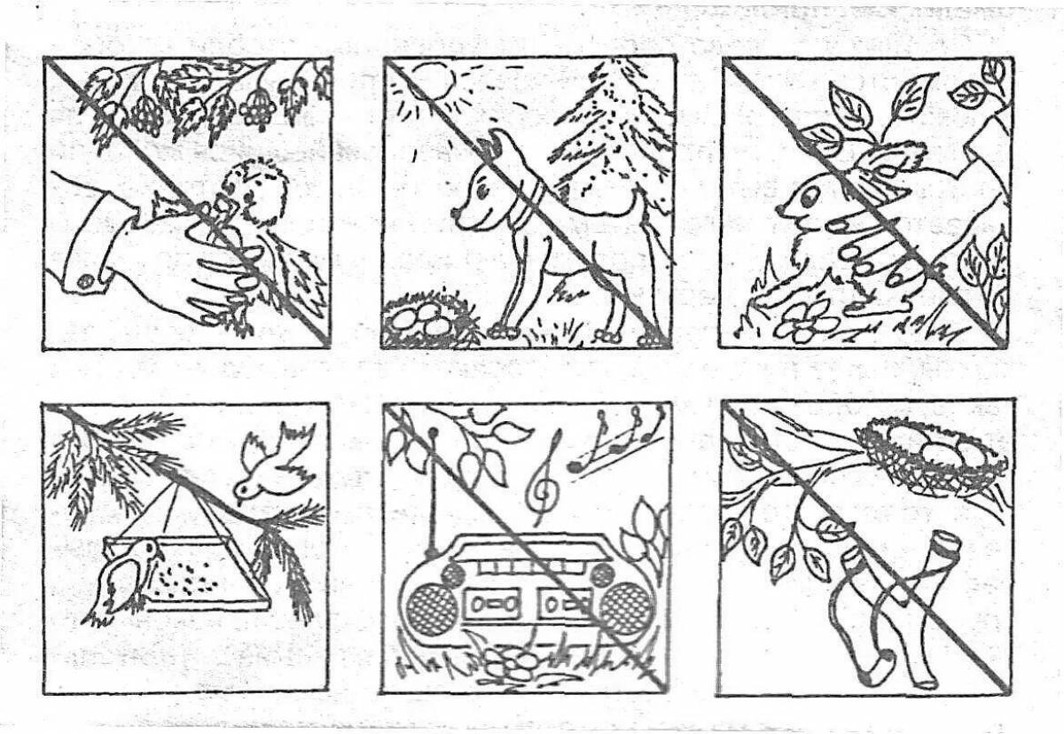 Coloring page enchanting protection of nature