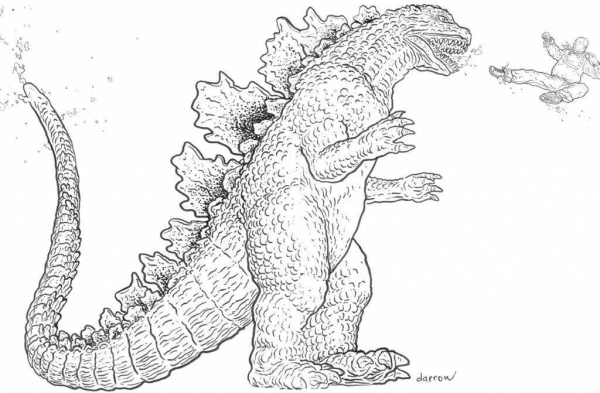 Godzilla tire scary coloring book