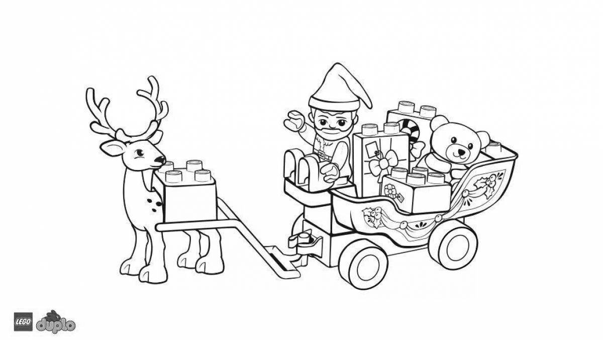 Playful lego hollow coloring page