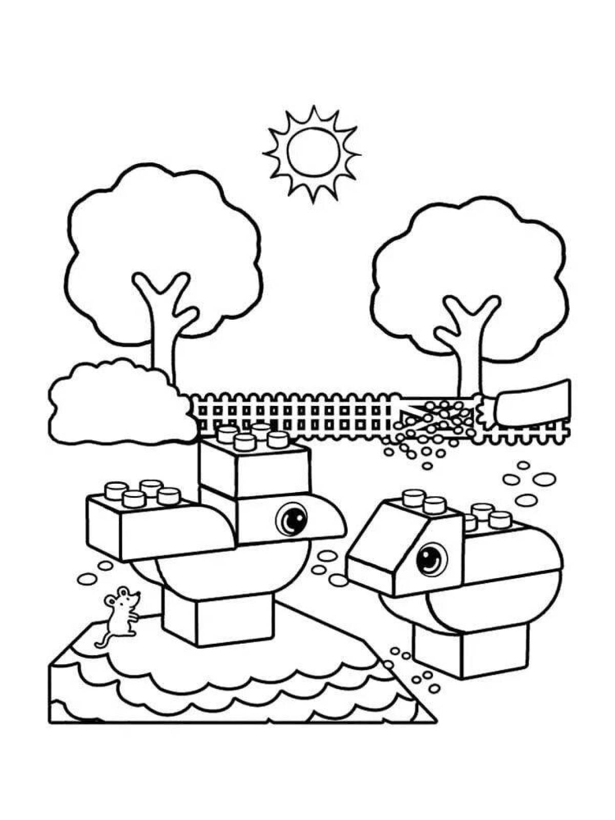 Amazing lego hollow coloring page