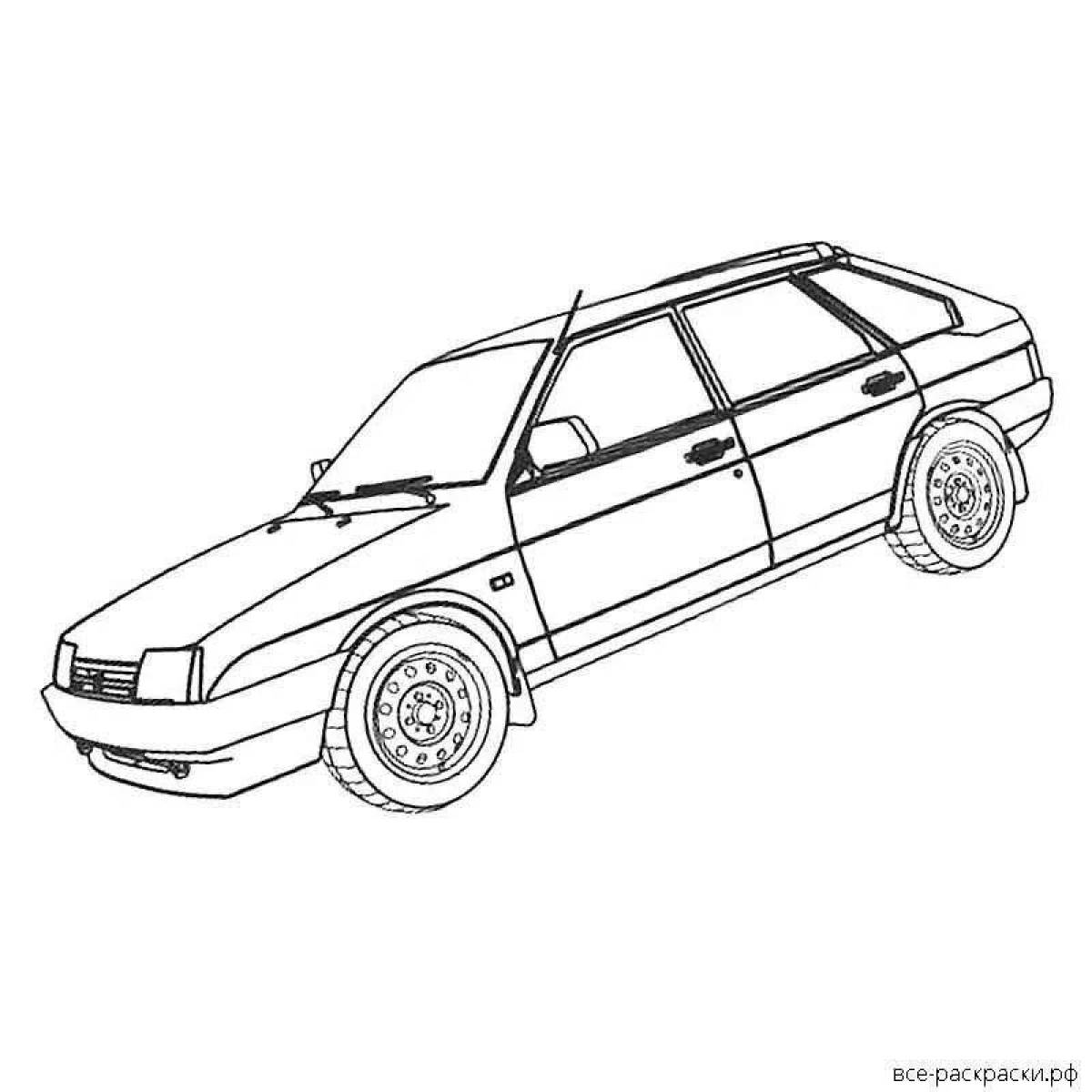 Mysterious vaz 2109 coloring book