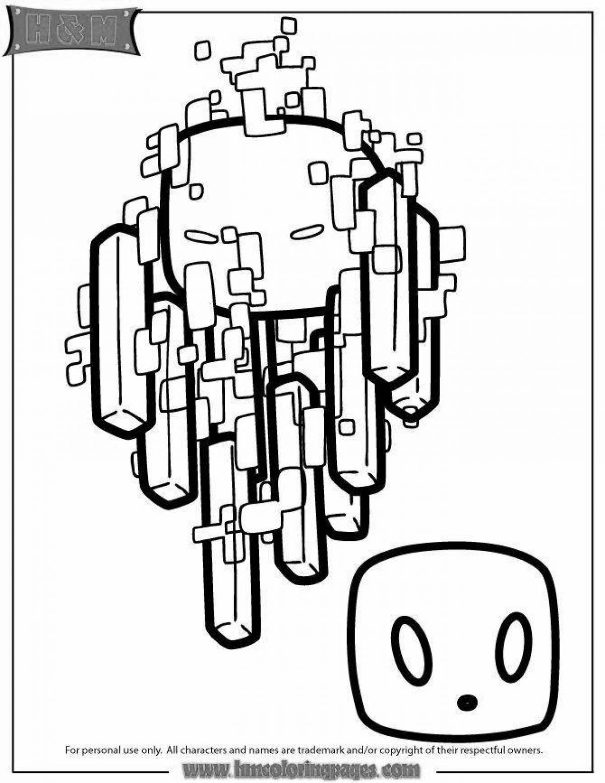 Adorable minecraft mobs coloring page