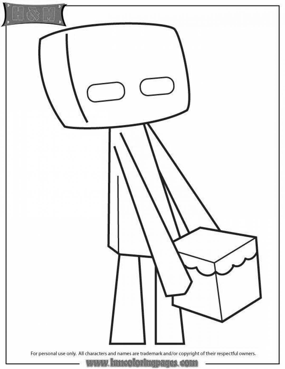 Minecraft mobs live coloring page