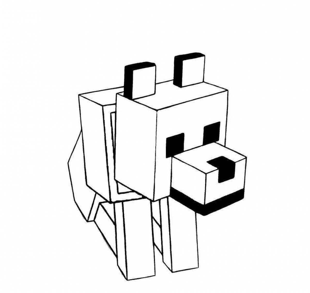 Amusing minecraft mobs coloring page