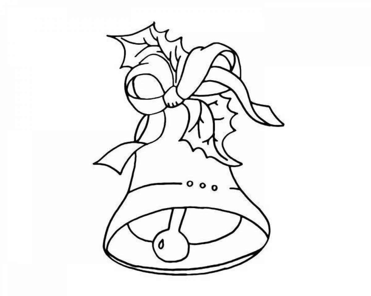 Colorful school bell coloring page