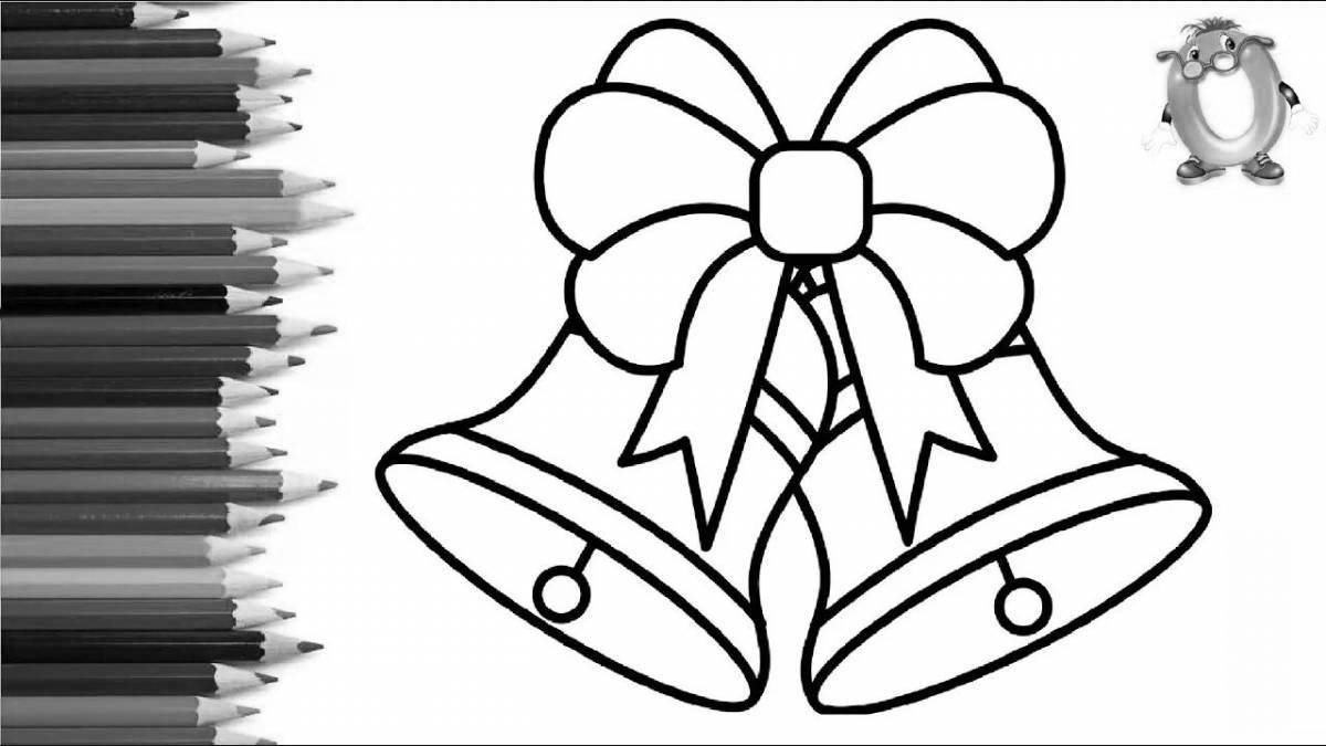 Coloring page happy school bell