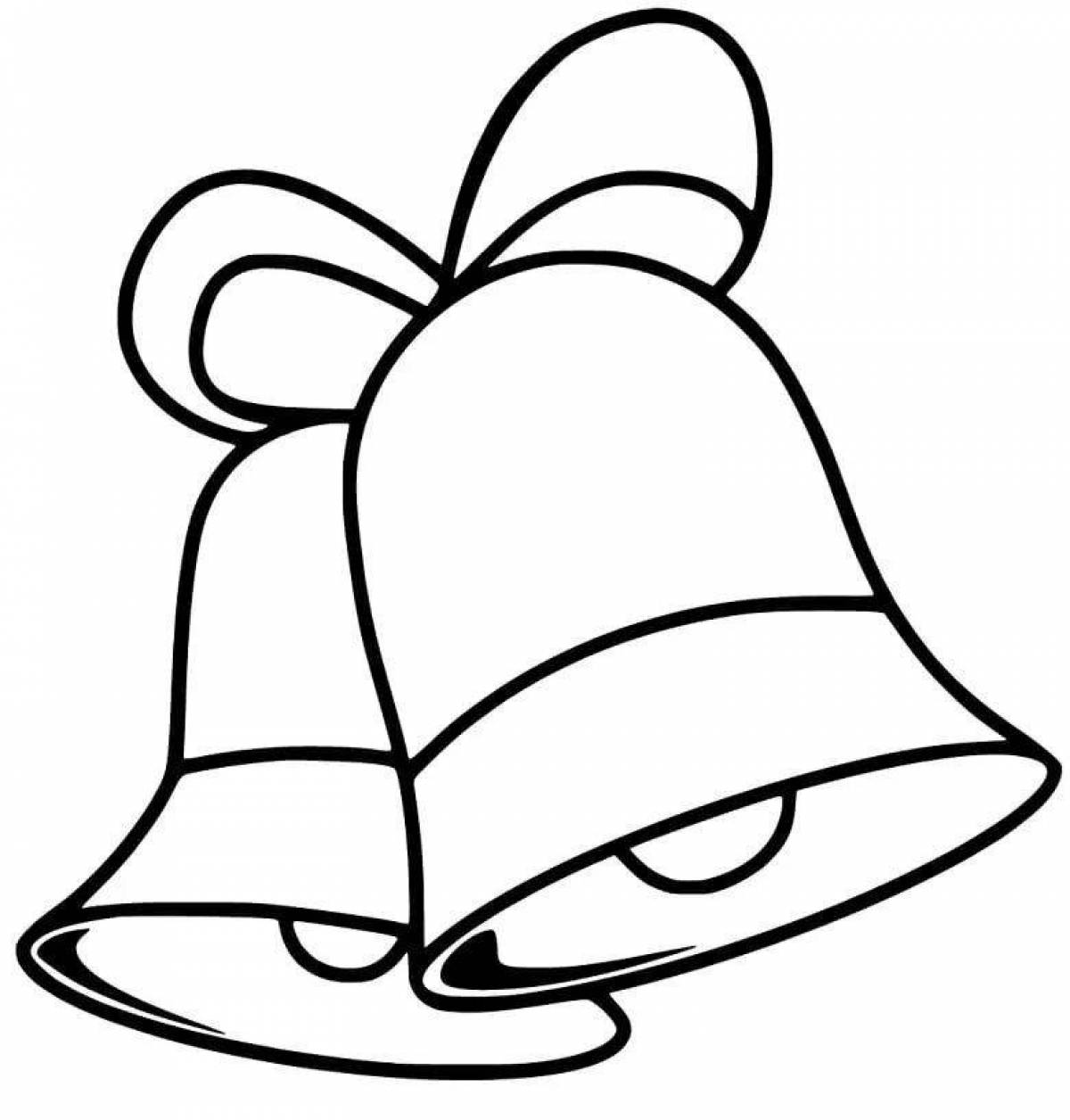 Coloring page cheerful school bell