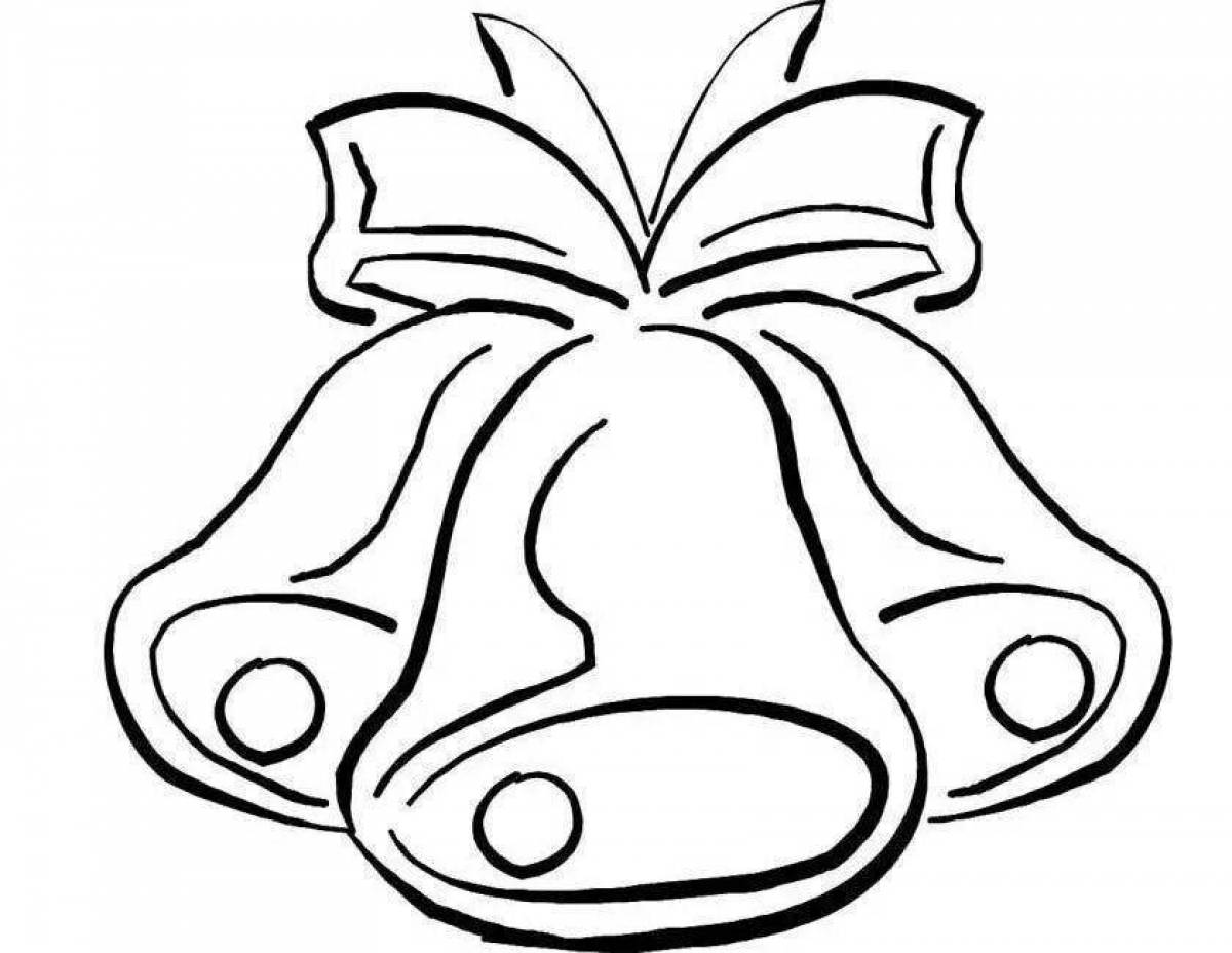 Playful school bell coloring page