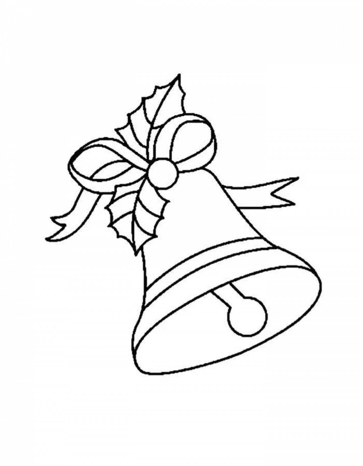 Glowing school bell coloring page