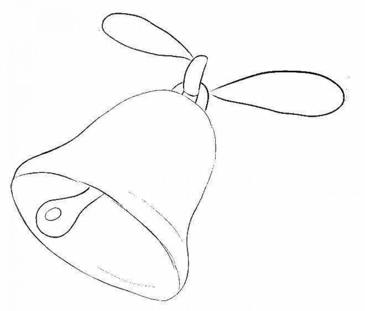 Sparkling school bell coloring page
