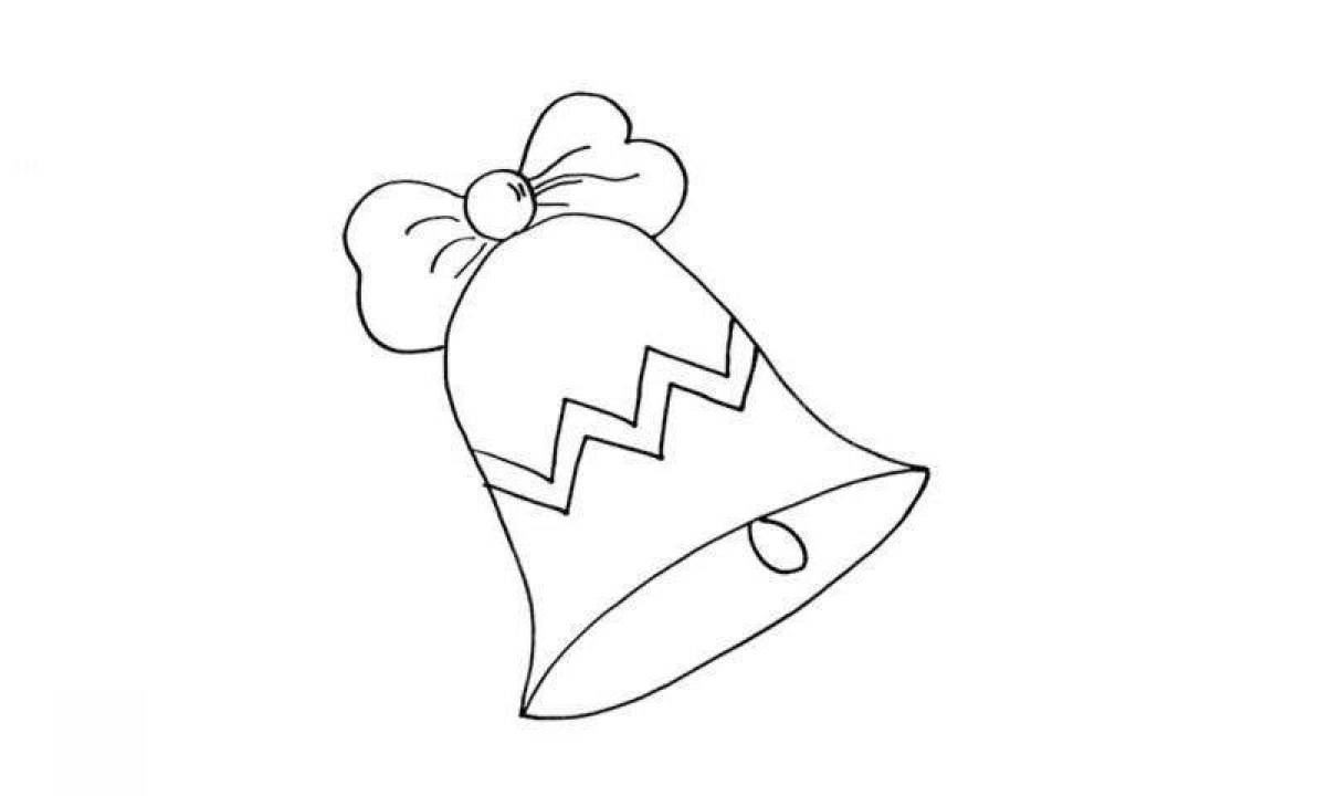 Adorable school bell coloring page