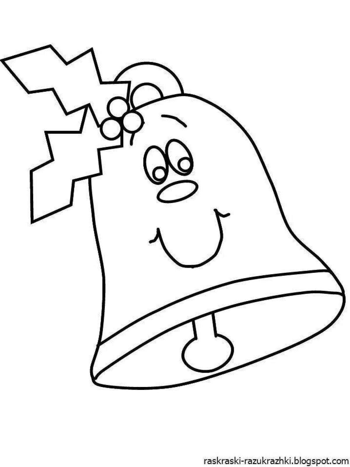 Animated school bell coloring page