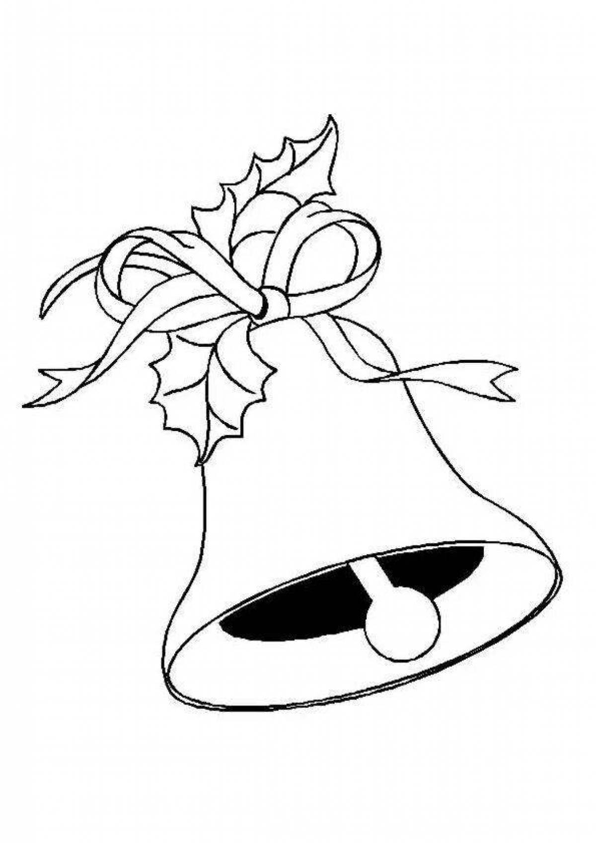 Coloring page for a fascinating school bell