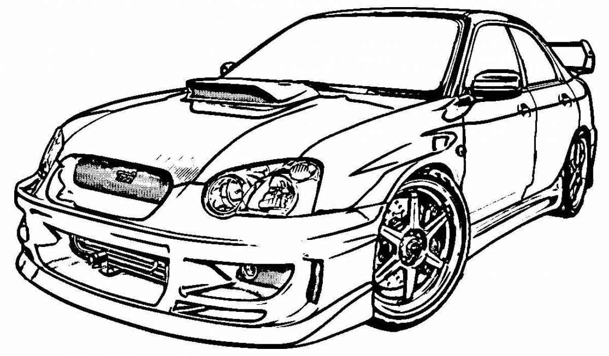 Luxury car tuning coloring page