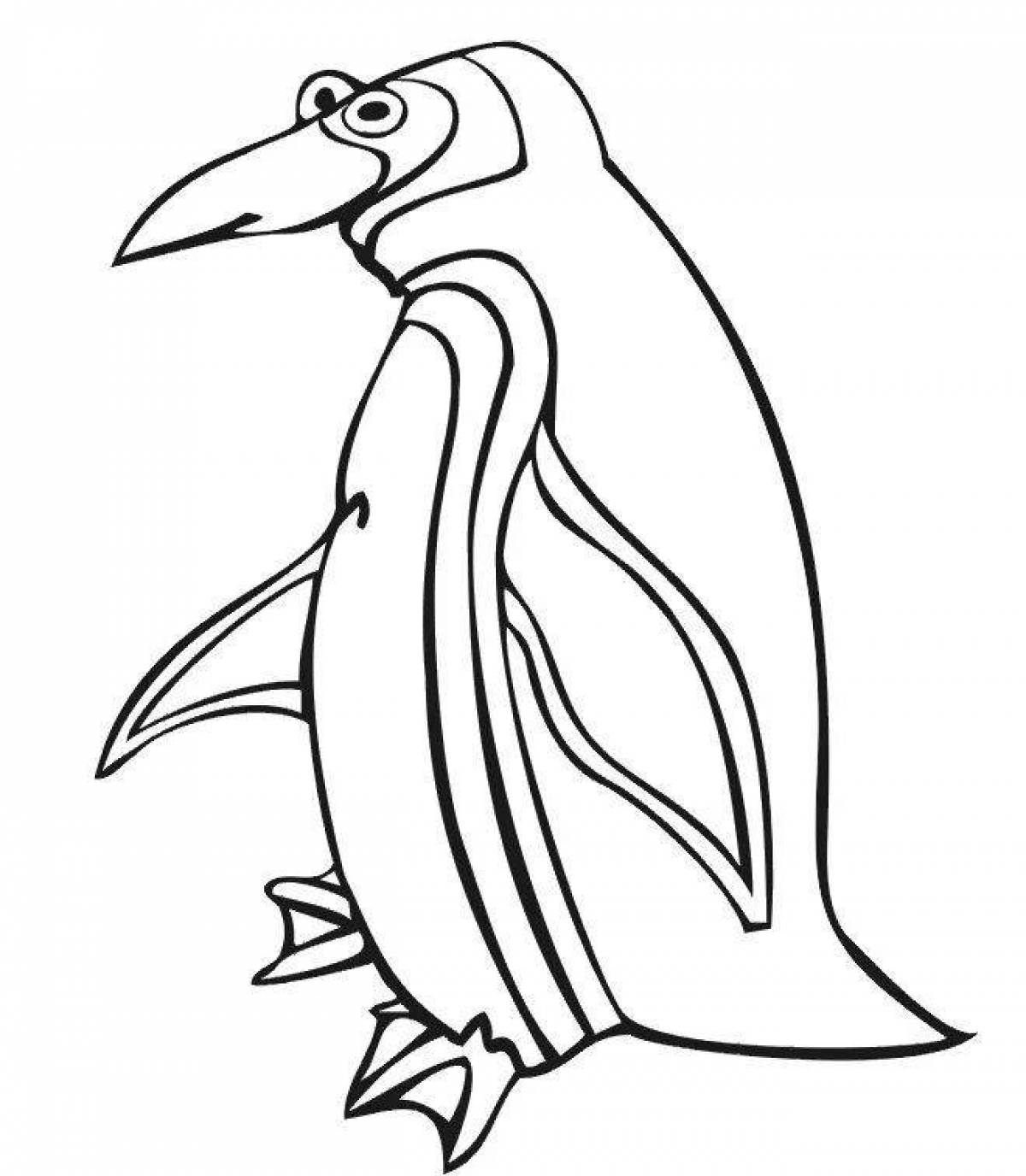 Majestic emperor penguin coloring page