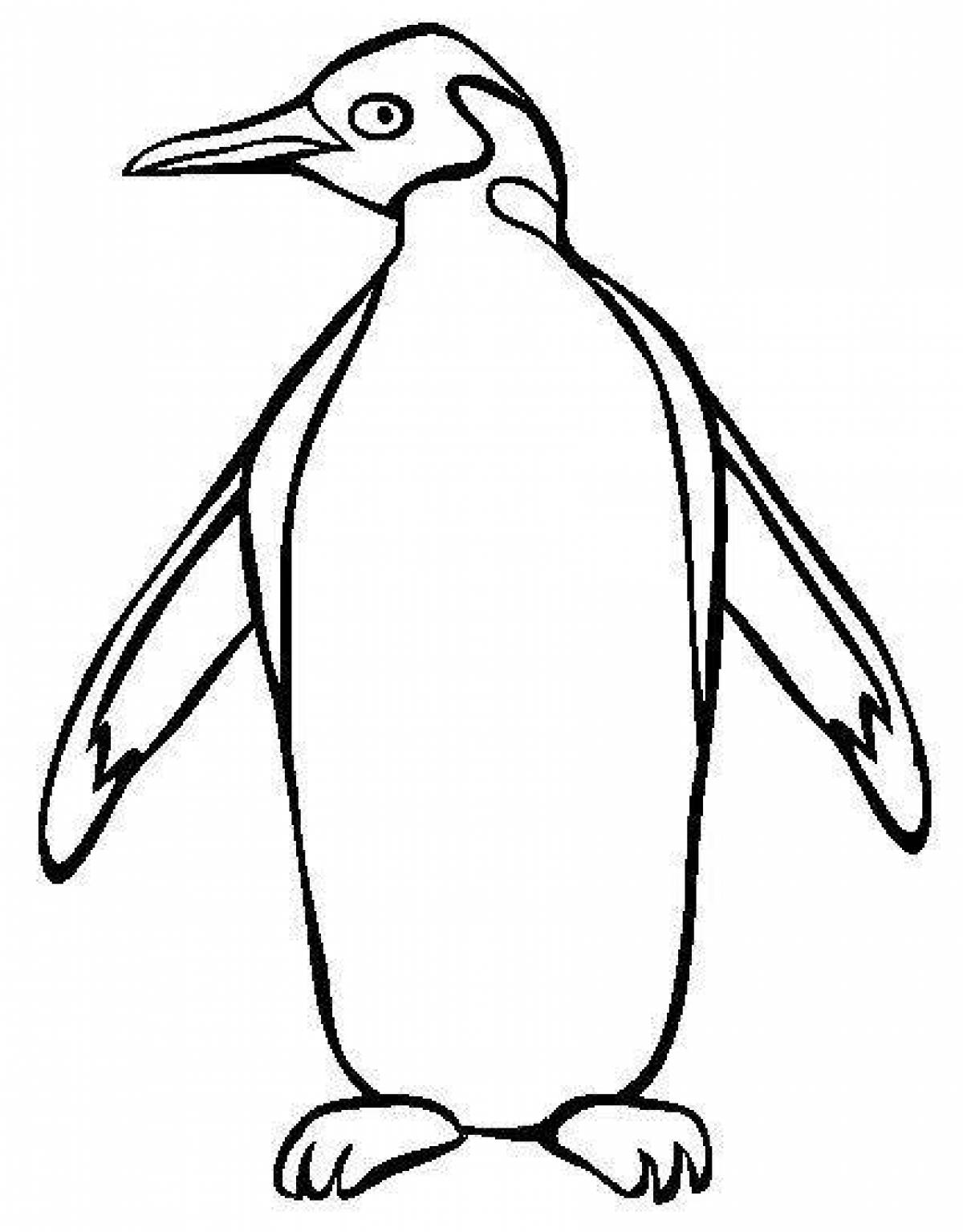 Раскраска яркий императорский пингвин