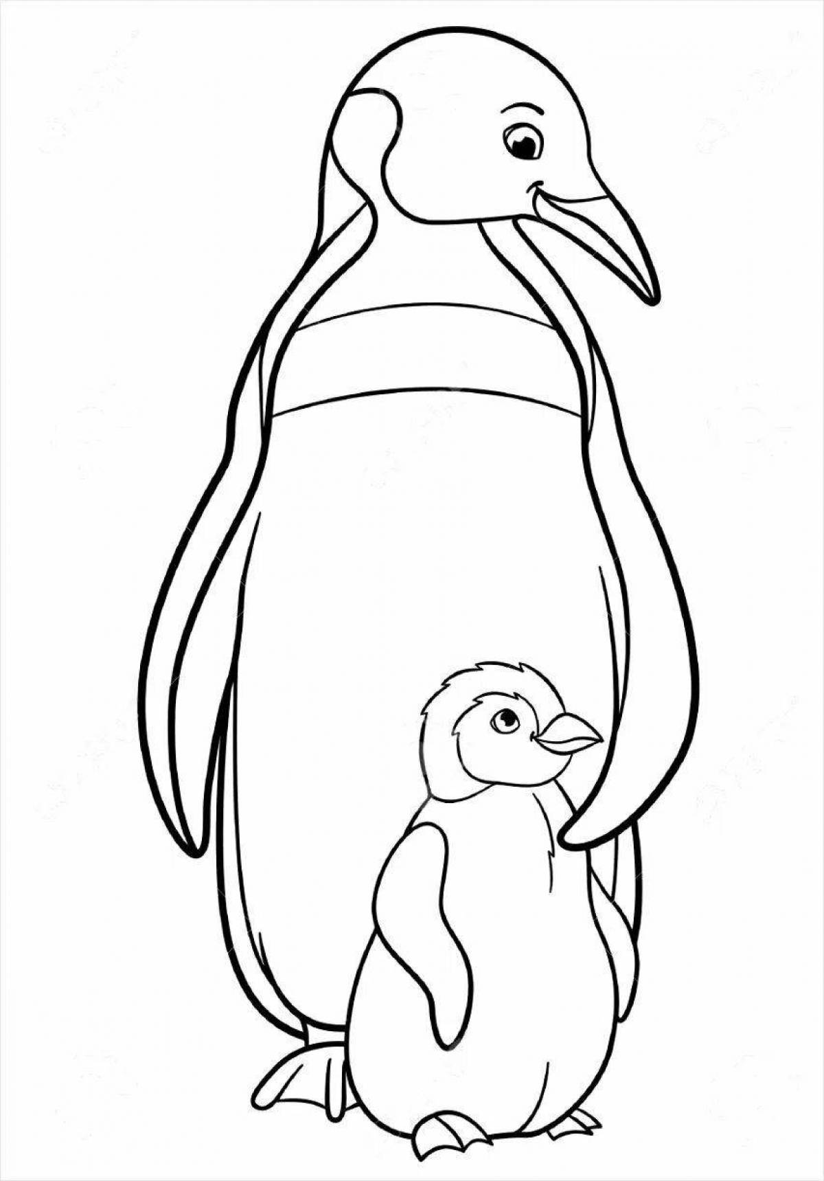 Gorgeous emperor penguin coloring page
