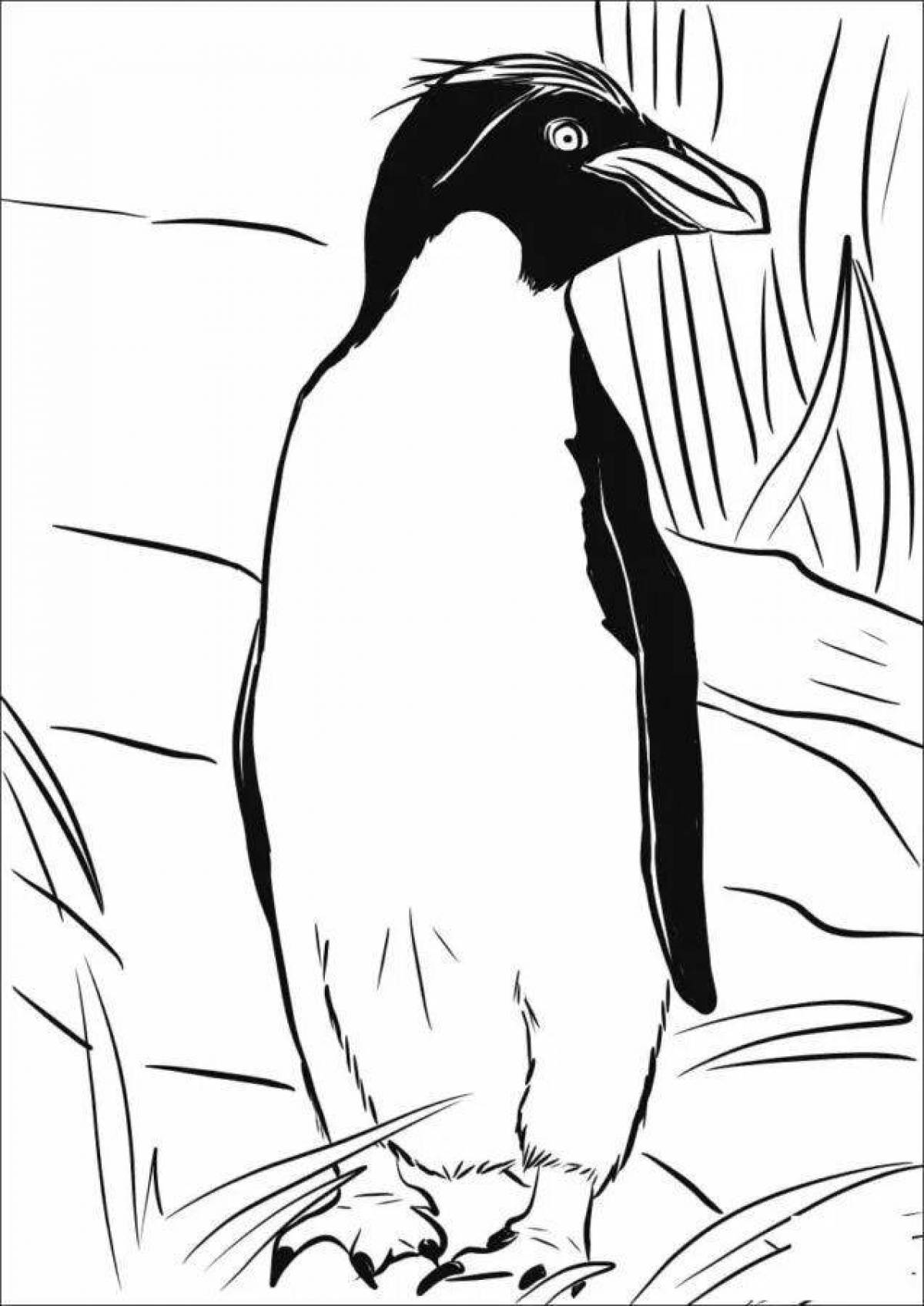 Glorious emperor penguin coloring page