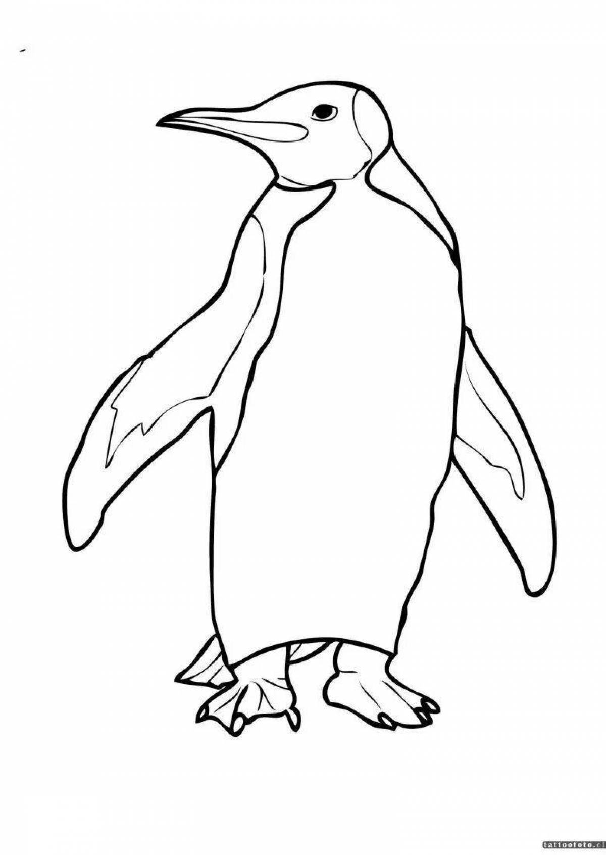Great emperor penguin coloring page