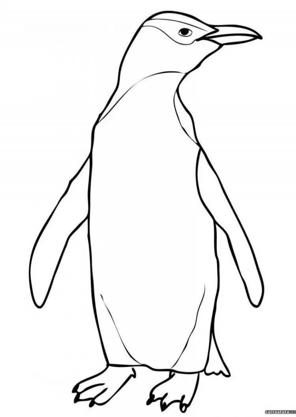 Awesome emperor penguin coloring page
