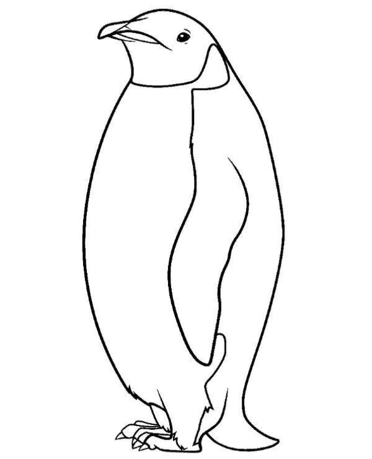 Раскраска игривый императорский пингвин