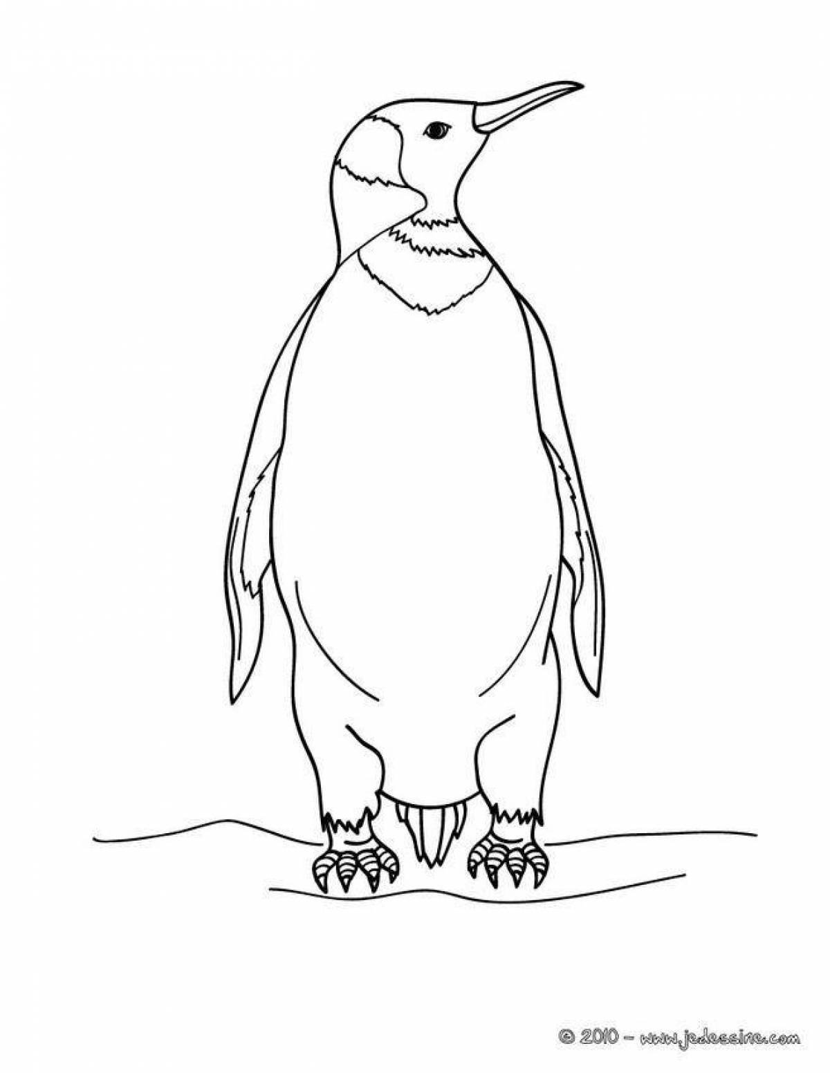 Coloring page joyful emperor penguin