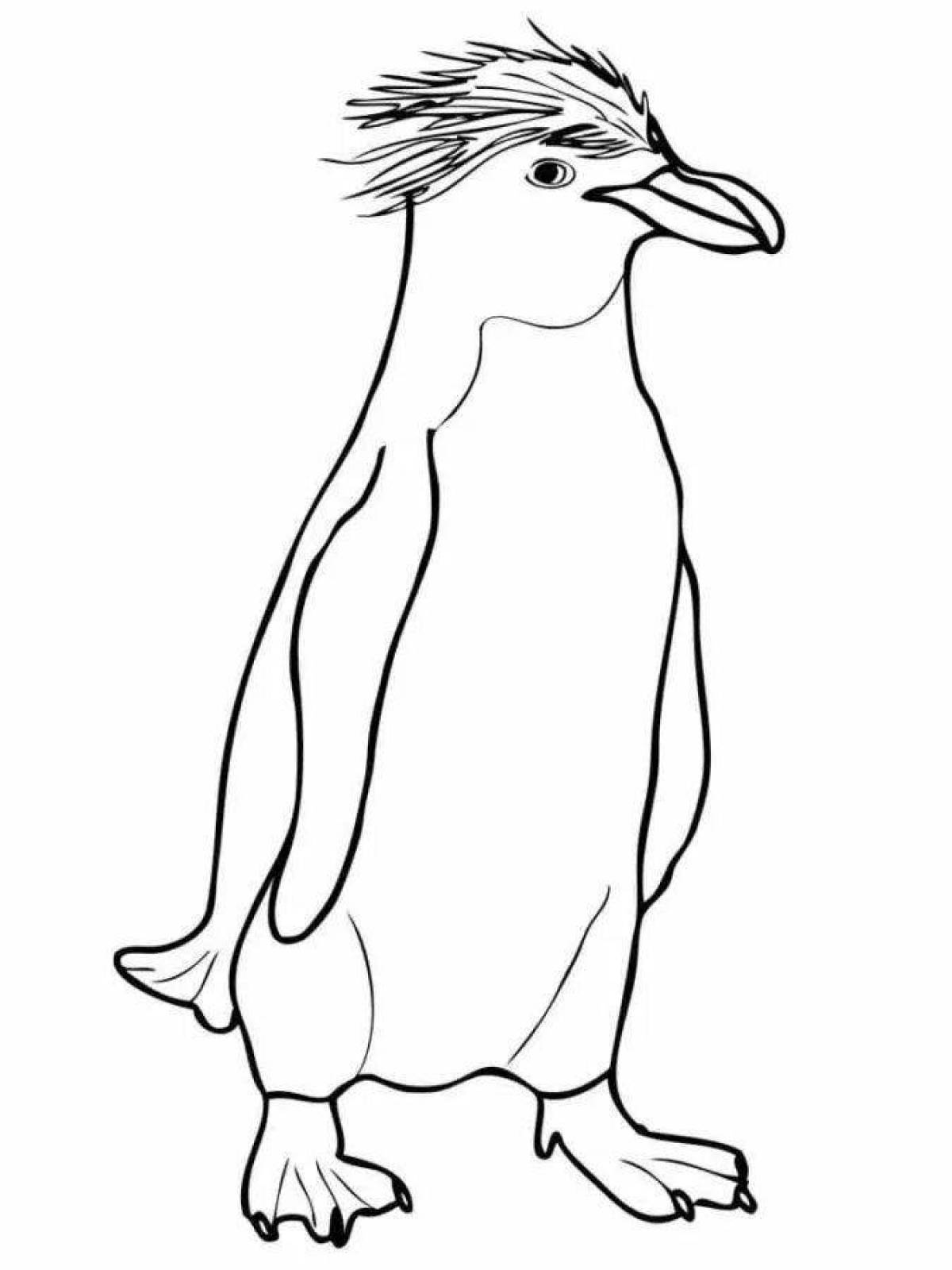 Анимированная страница раскраски императорских пингвинов