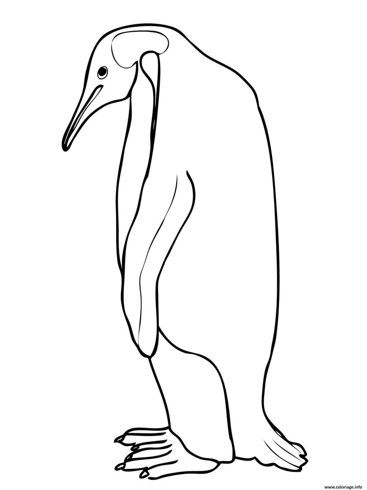 Hypnotic emperor penguin coloring page