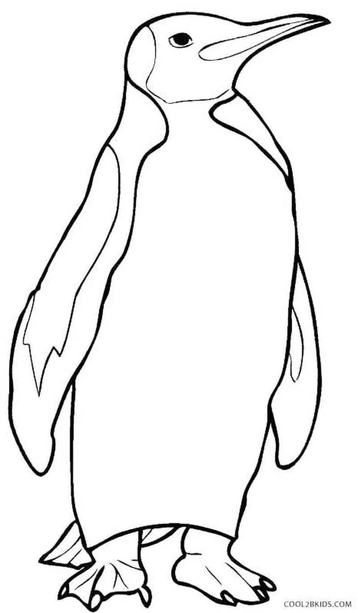 Coloring page magical emperor penguin