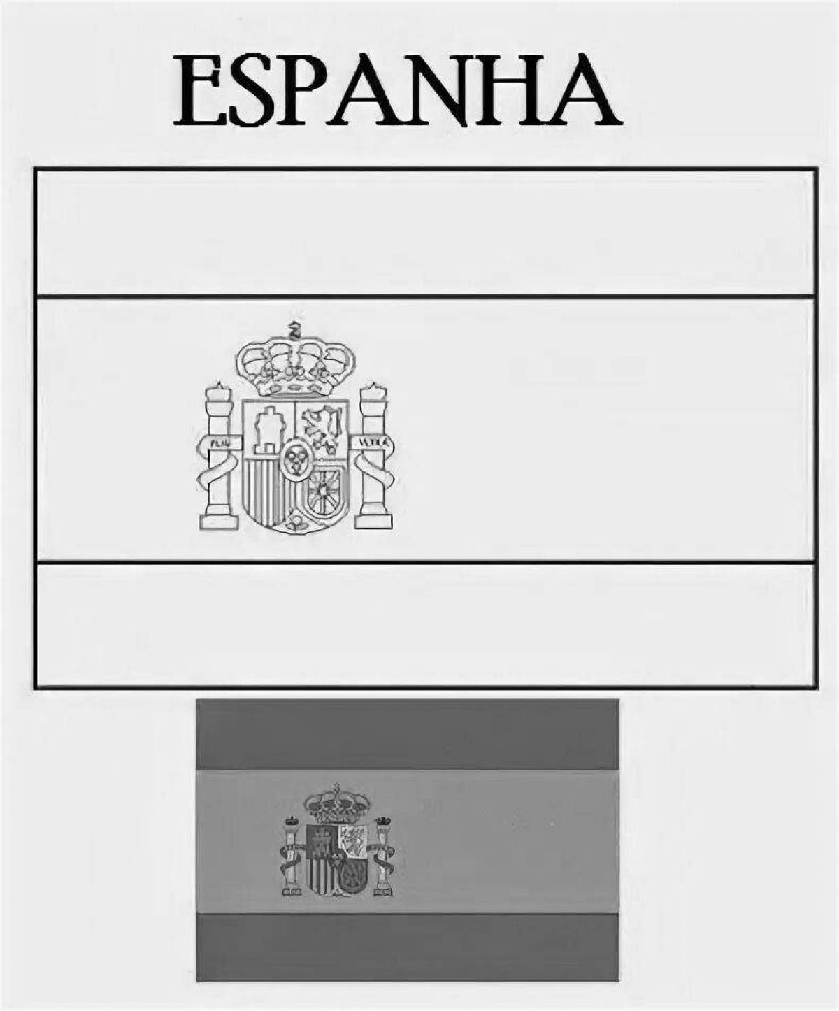 Радостная страница раскраски флага испании