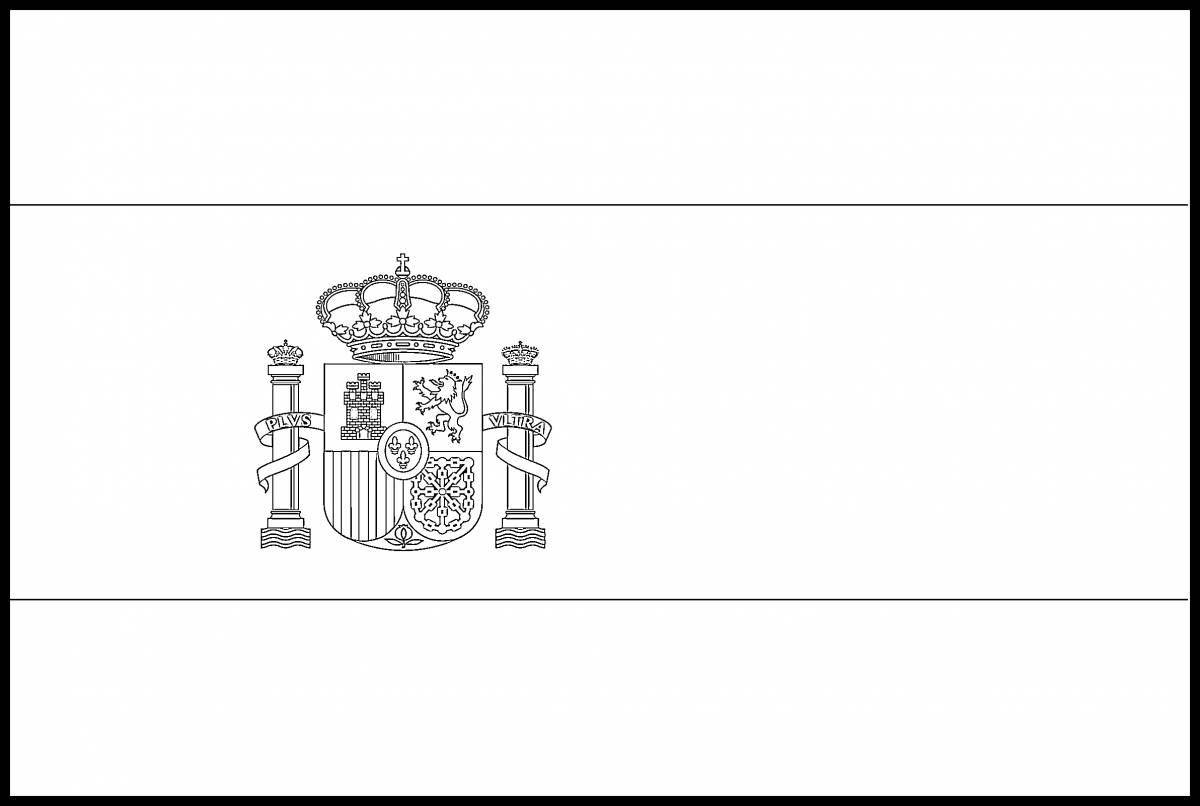 Игривая страница раскраски флага испании