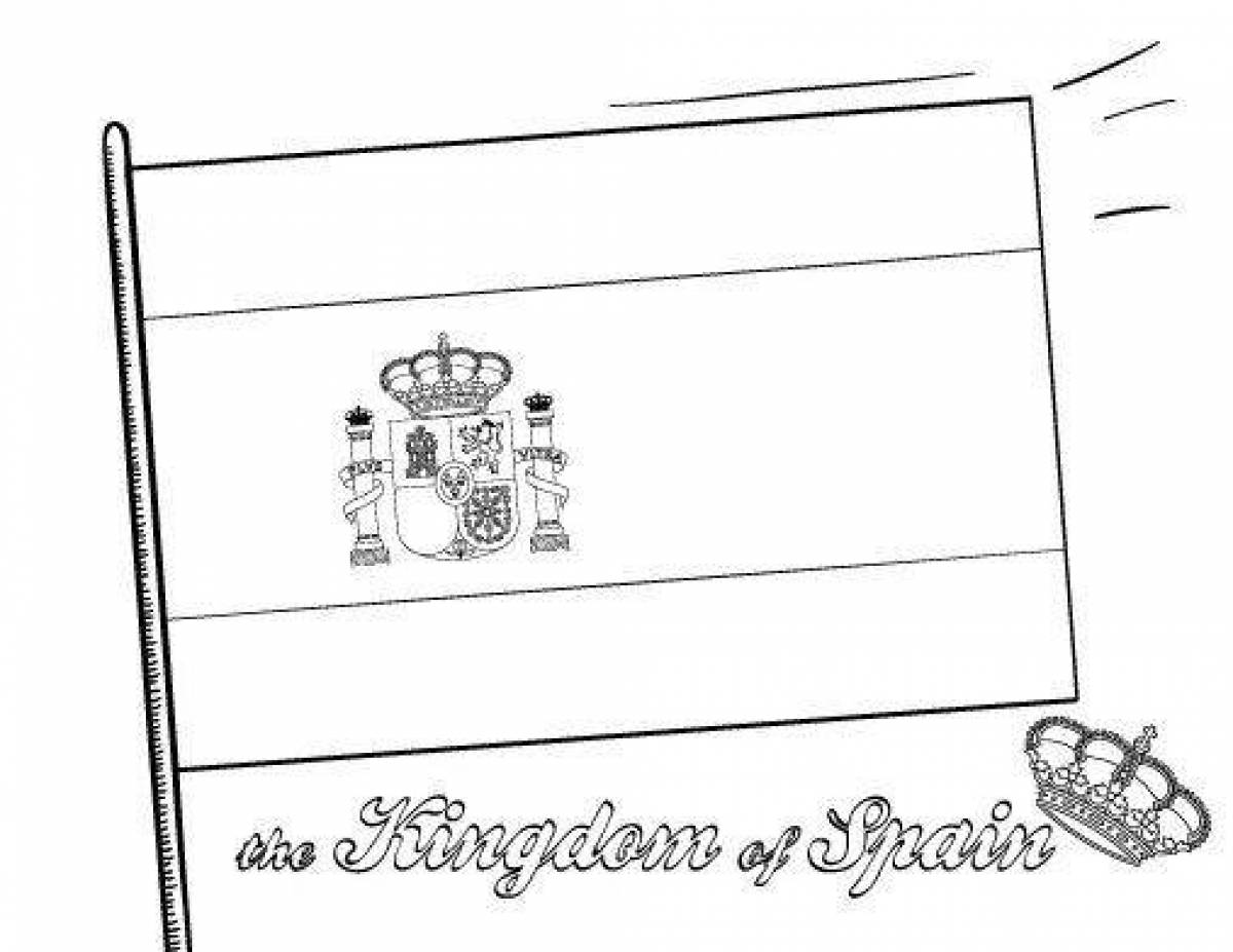 Spain Flag Lively Coloring Page
