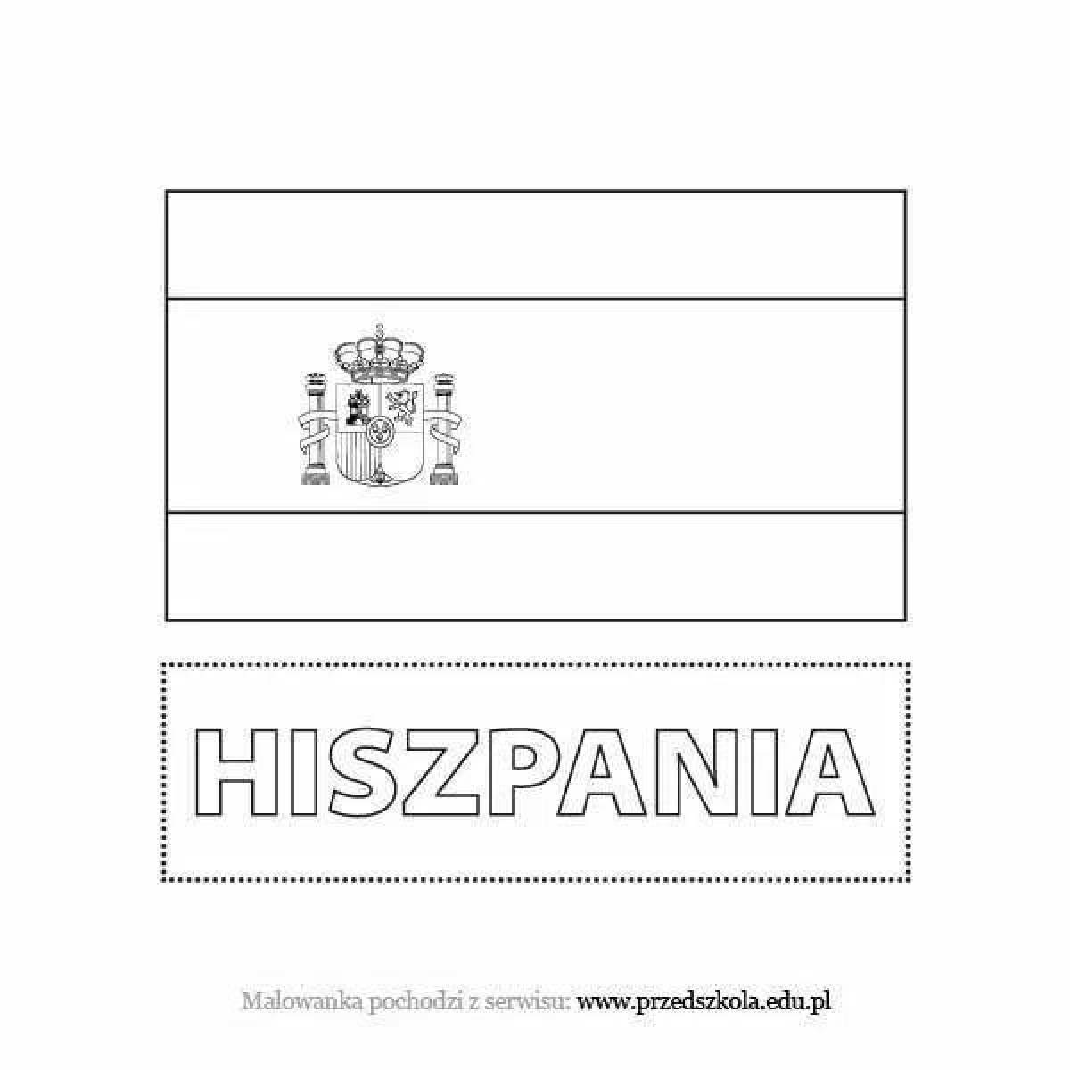 Динамичная страница раскраски флага испании