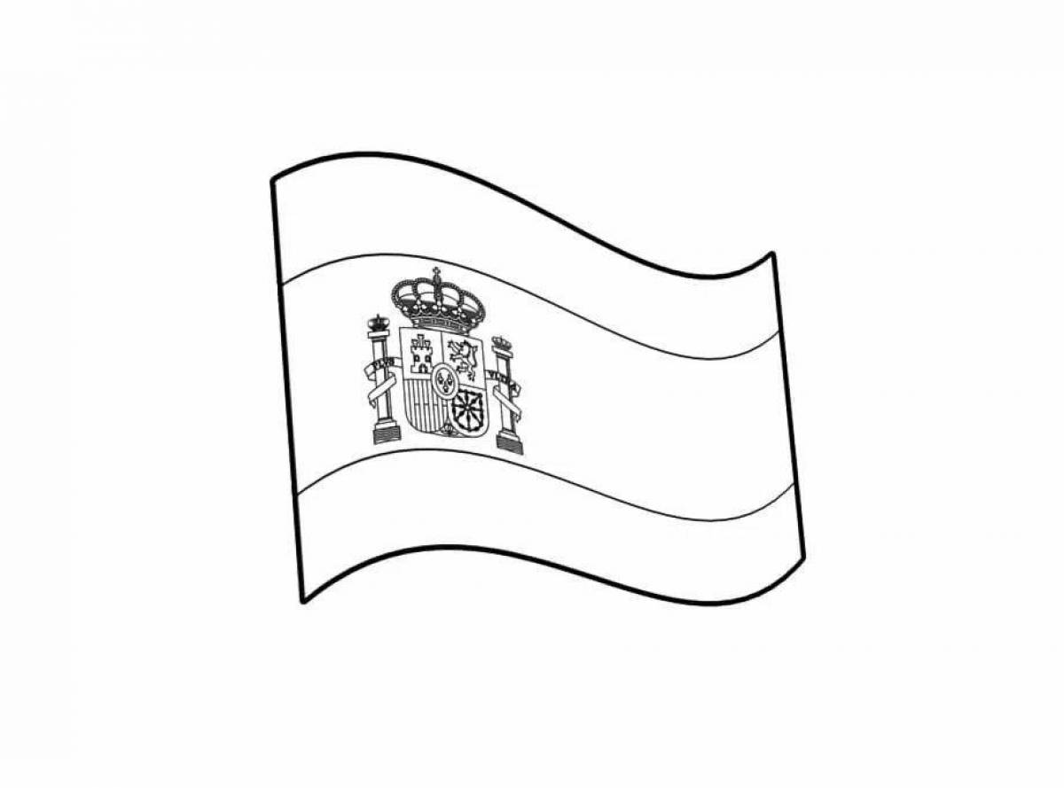 Очаровательная страница раскраски флага испании