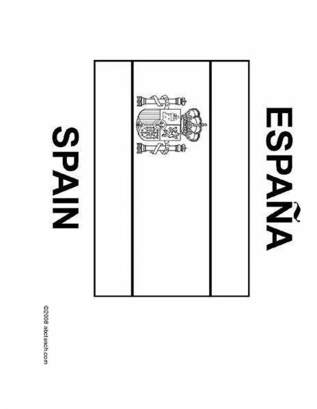 Раскраска грандиозный флаг испании