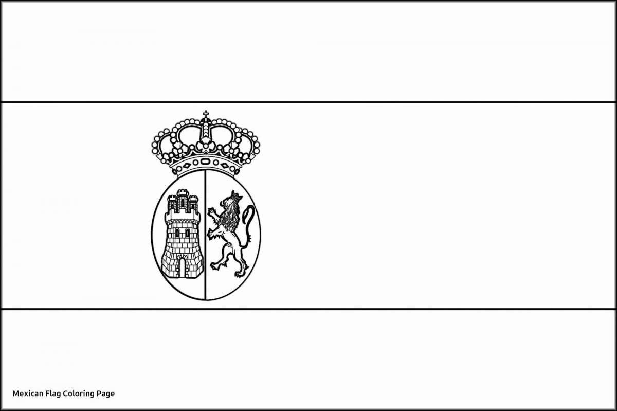 Coloring page monumental flag of spain