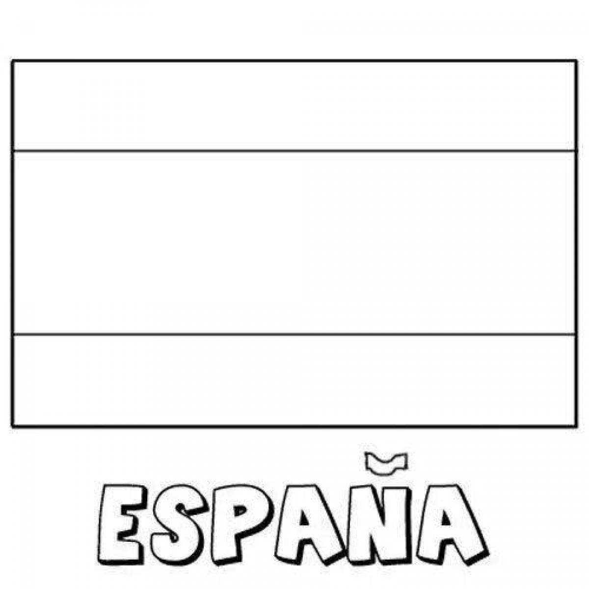 Драматическая страница раскраски флага испании
