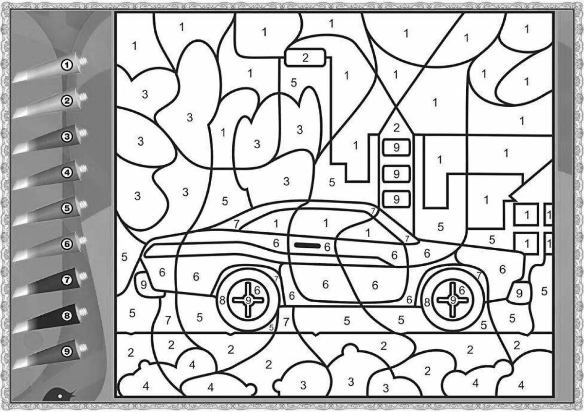 Magic coloring by car number